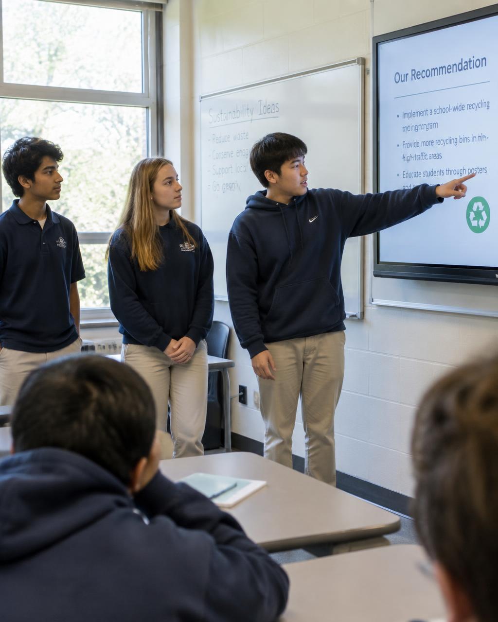 A team presenting its recommendation