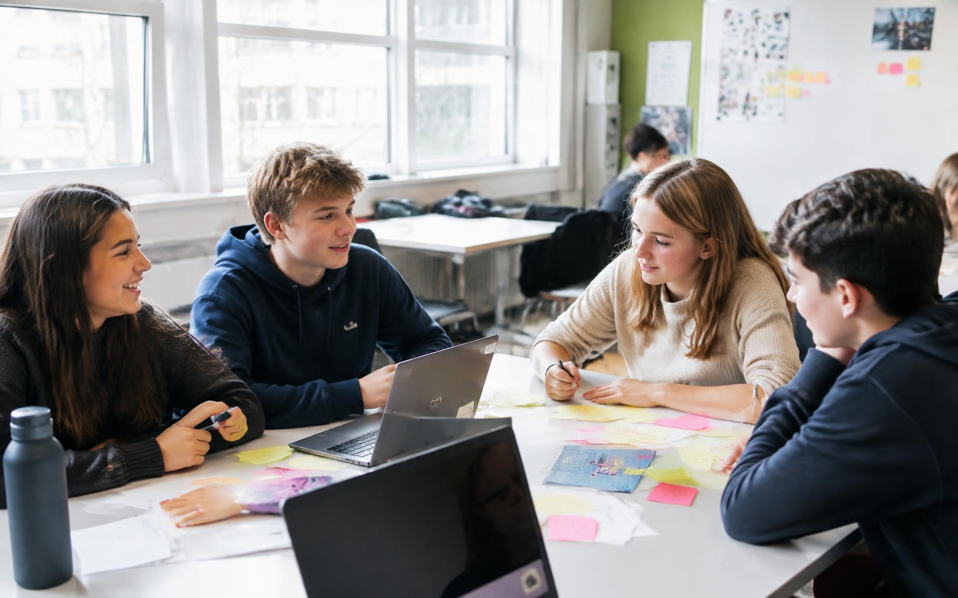 students mid-workshop, faces visible, natural light