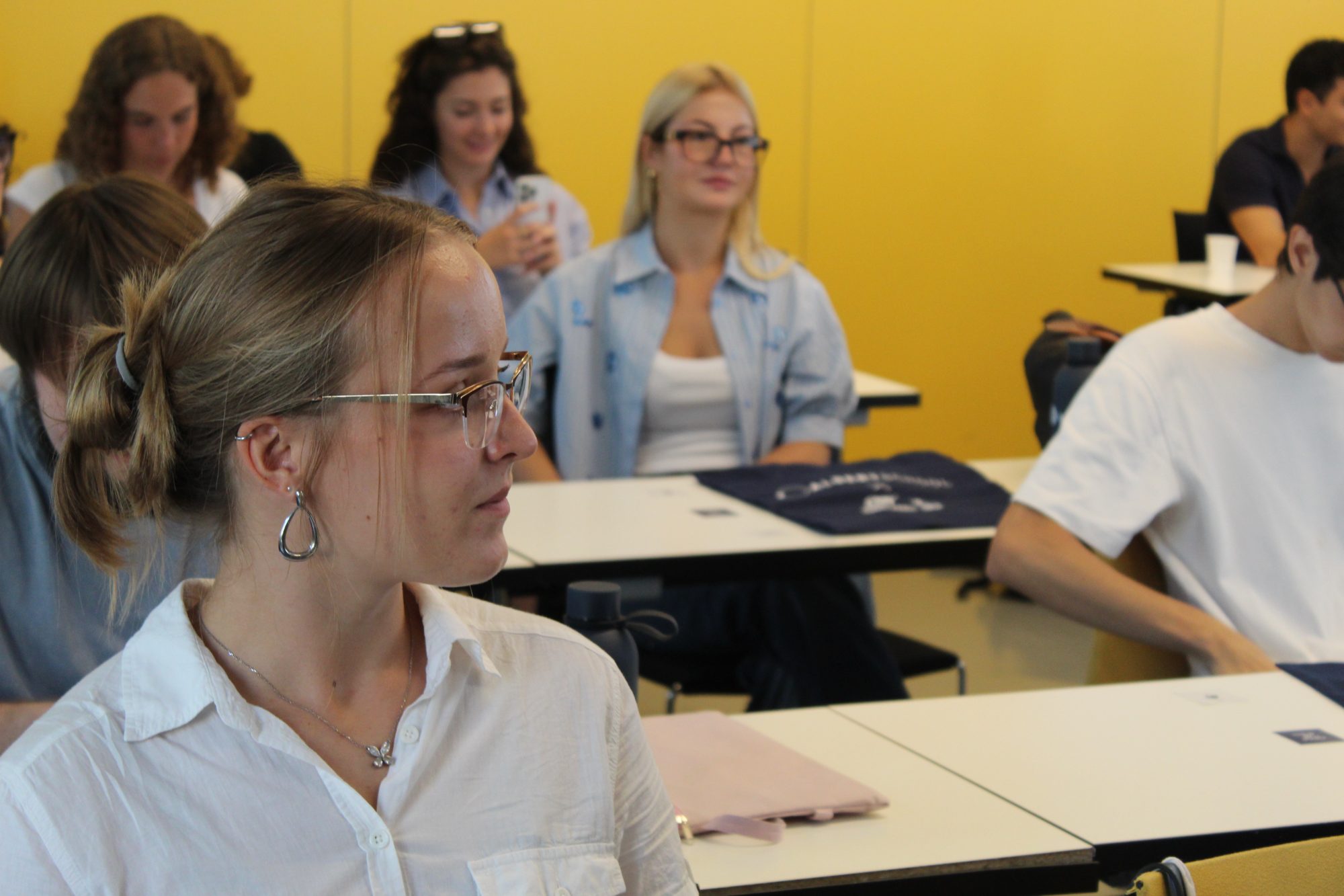 Students listening in class