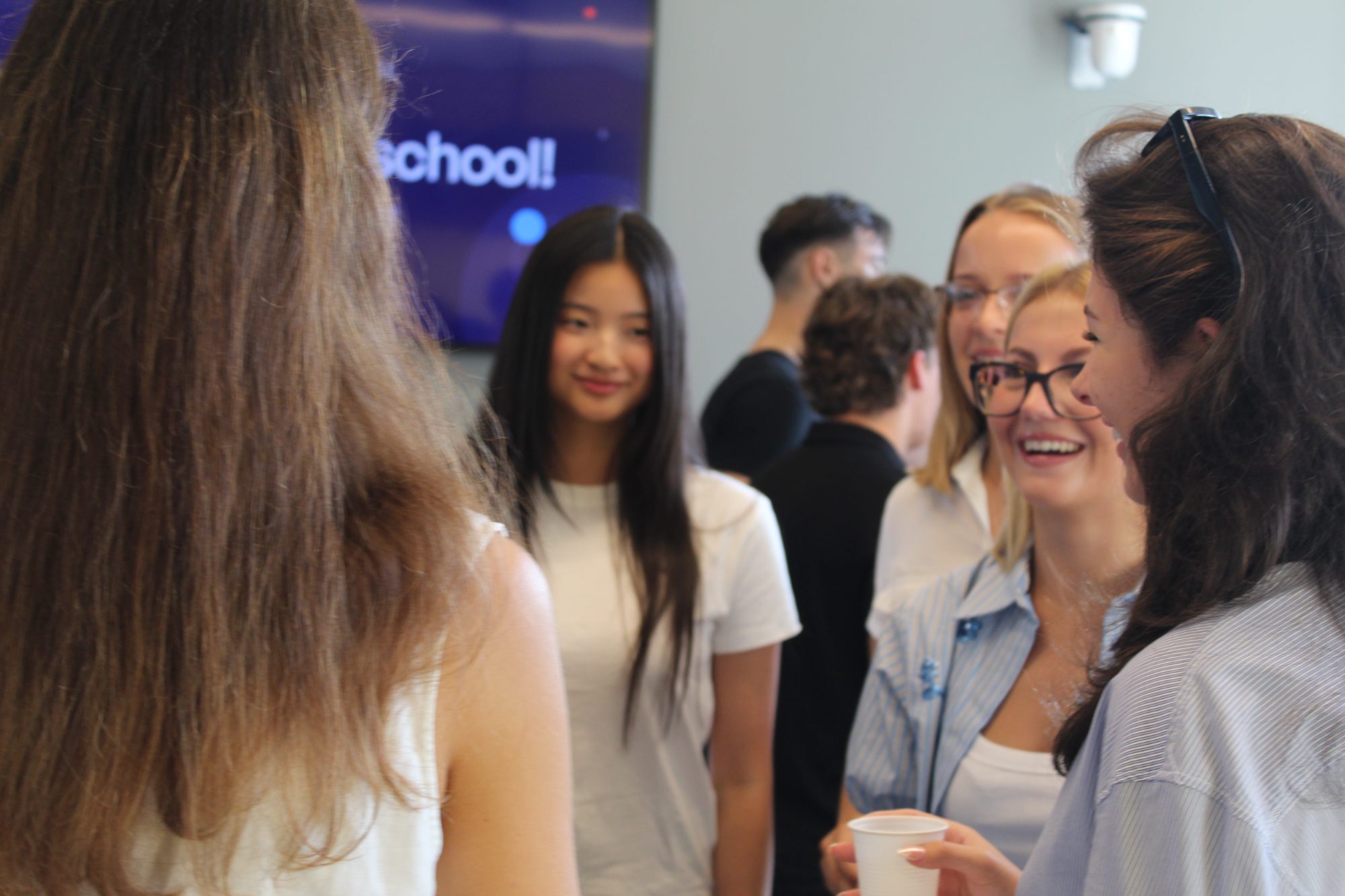 Students chatting after a session
